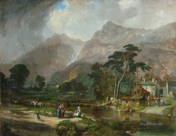  Bough Art Painting - Borrowdale Samuel Bough river landscape